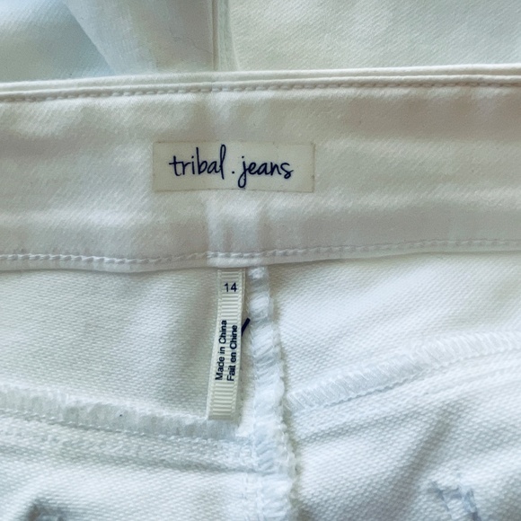 Tribal Jeans Cropped, Size 14, White - Picture 2 of 5